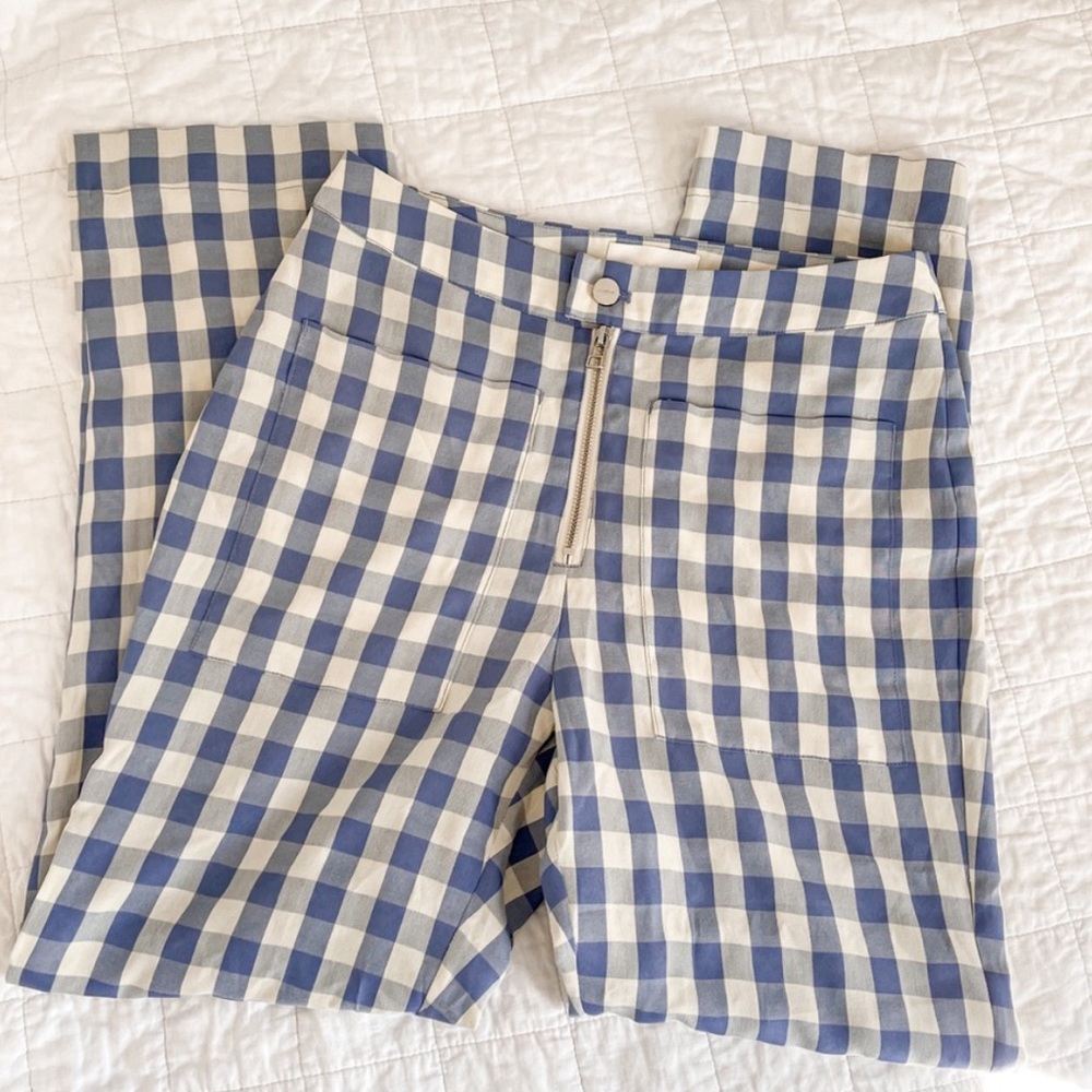 Capulet Keely Neptune Blue Zipper Gingham Pants